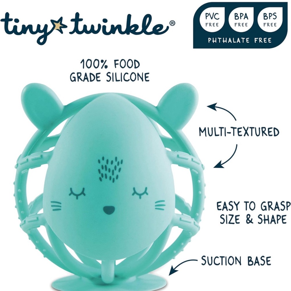 NWT Bundle of (2)Tiny Twinkle Silicone Teether Toy Food-Grade Silicone BPA-Free